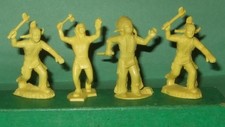 Mint Orig. 1950's Marx 45mm Indian Holding Up Scalp 3 Other Indians