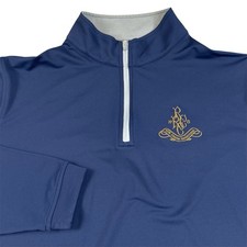 Peter Millar Golf Quarter Zip Pullover Long Sleeve Preppy Sport Navy Blue Men XL