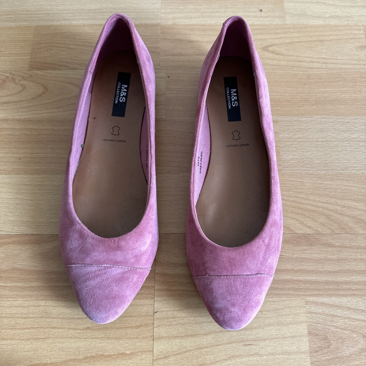 Women's Marks And Spencer Size Flat Suede Slip on Shoes Pink
