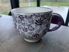 Waitrose Home Giant Purple Floral Tea Cup Mug - unused
