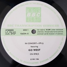 Go West Rare In Concert-379 LP 1986 BBC Trans...