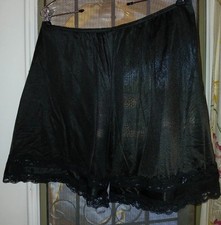 Vintage 60s Deena Black Nylon Lace Pettipants Bloomers Sissy Panties M