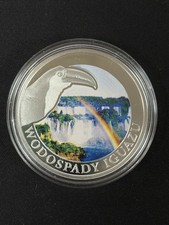 Wodospady Iguazu 2013 Cuda Natury 10g Silver Waterfall Toucan Commemorative Coin