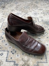 Authentic Gucci Brown Leather Mens Loafer Dress Shoes US 12 Made in Italy