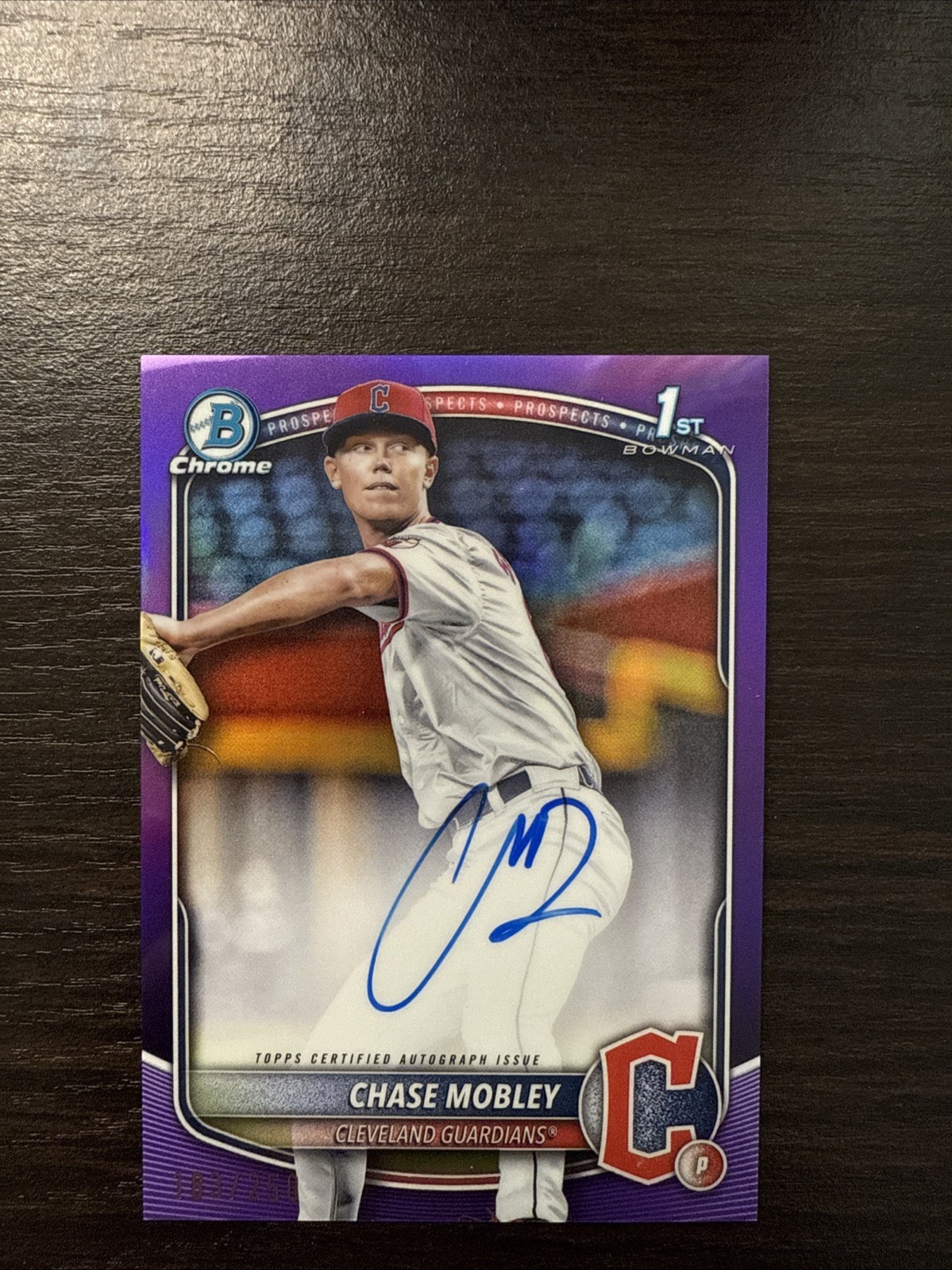 2025 Bowman Chrome CPA-CMY Chase Mobley Guardians 1st Bowman Auto Purple /250
