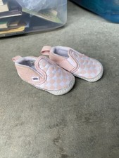 Vans Slip-On V Crib Pink White Checkerboard Infant Size 1 Baby Shoes