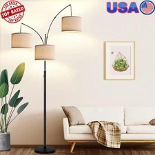 Dimmable Arc Floor Lamp Bedroom Office Rotated Modern Warm White Easy Assemble
