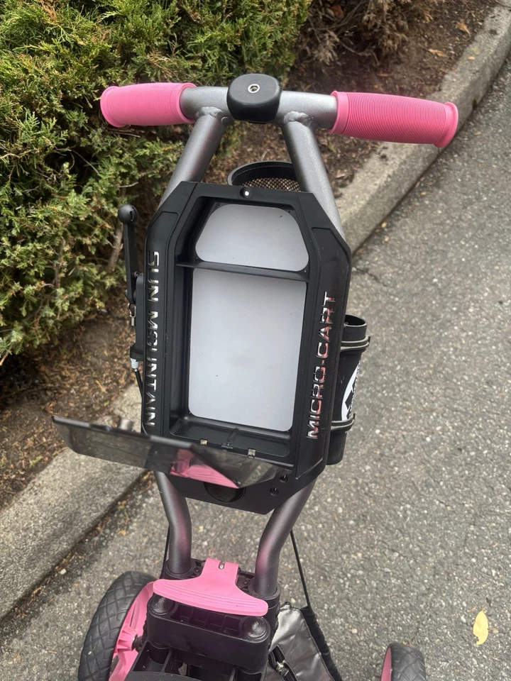 SUN MOUNTAIN MICRO CART 4-Wheel Push/Pull Golf, Rare PINK! Collapsible Folding - Image 4 of 4