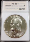 1972 S Eisenhower Silver Dollar MS 66 ~OLD ANA HOLDER~ Frosty and PQ IKE ANACS!