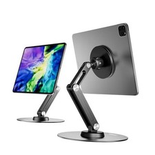 Tablet Stand Magnetic for ipad Stand Desk, Foldable Aluminum Alloy Black