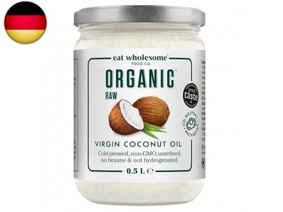 Eat Wholesome Bio Natives Kokosnussöl, 500ml - Roh, Kalt Gepresst, 