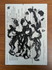 Purvis Young Pregnant Dancers Original Outsider Art on Super Bowl Part Invite