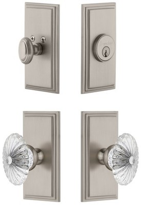Grandeur CARBUR_SP_ESET_234 Carre Solid Brass Single Cylinder - Nickel