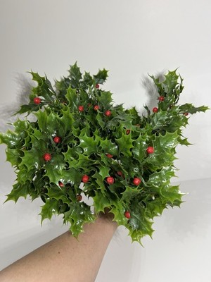 Vintage Christmas Artificial Holly Picks Berries Lot Of 8