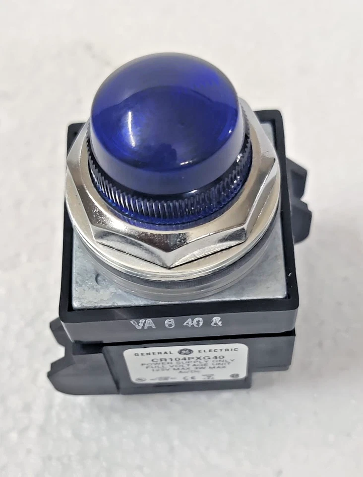 GE GENERAL ELECTRIC CR104PXG40 BLUE PUSHBUTTON INDICATION LIGHT - CR104PLG82L - Image 3 of 4