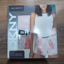 DKNY Women's 2 Piece Tank And Short Set Color Pink XLarge