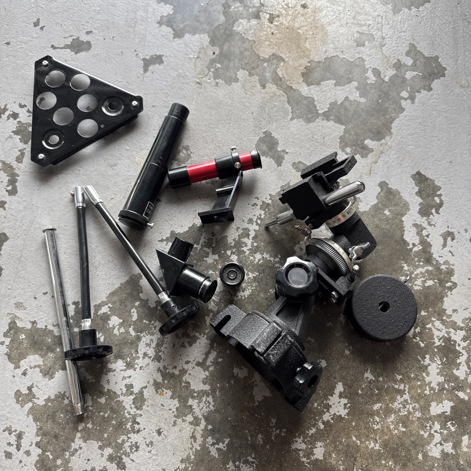 Vintage Equatorial Telescope Mount Parts Lot - EQ Head, Coun
