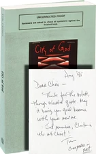 Tom Grimes CITY OF GOD Uncorrected Proof inscribed to Chris Signed 1st #136629