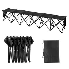 Portable Folding Bench, 6 Seats Foldable Sideline Bench, Outdoor Camping Bench C