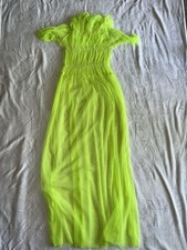 SHEIN Lime Green Swim Suit Cover Dress M Womens