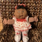 Vintage 1991 Cabbage Patch Kids African American Doll-W/Red&White Hearts Dress
