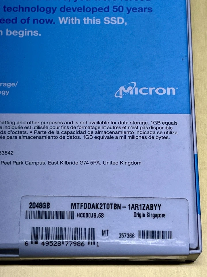 MICRON 1100 2 TB 2.5" SATA 6Gb/s 3D NAND SSD MTFDDAK2T0TBN -SEALED - Image 4 of 4