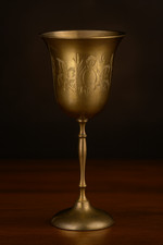 Calice antico artigianale in bronzo | Coppa vintage decorativa | 17 cm – Oggetto