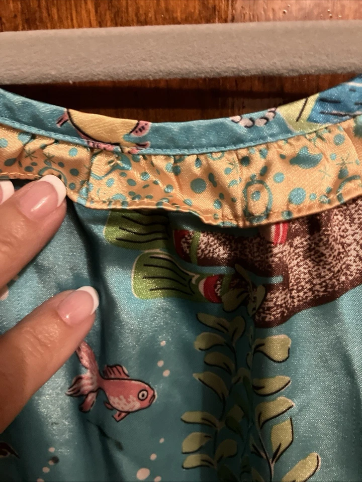 Camisón azul Nick & Nora niñas talla pequeña 6X calcetín mono bajo el mar poliéster Foto 4 de 4