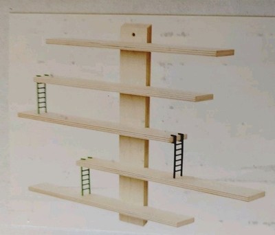 IKEA LUSTIG Wall Shelf Kids Display Wooden Ladder Rack by Maria