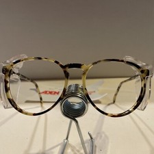 Vtg 70s-80s Aden Safety Frames 56-18-5 3/4 Round Retro Plastic Blond Tortoise