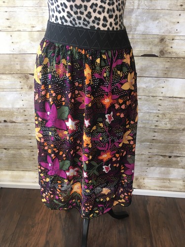 grandes Lola Falda Cintura Elástica Forro Midi Floral ~ |