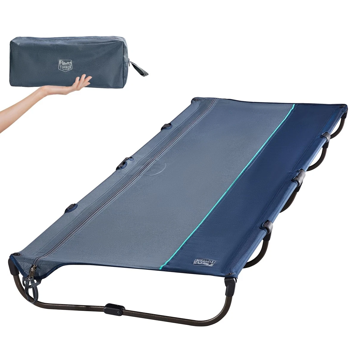 TIMBER RIDGE Lightweight Aluminum Camping Cot 20 Second Quick Set