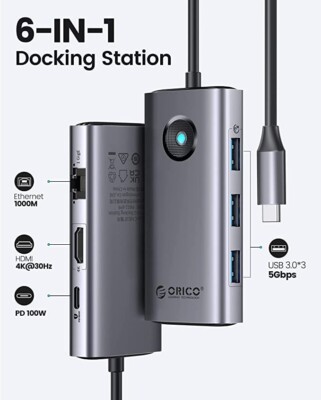 6 in 1 USB C Docking Station - Orico