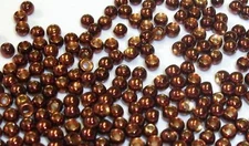 PREMIUM METALLIC BROWN BRASS BEADS Fly Tying 7 Sizes To Pick - 25 Count