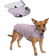 FurHaven Pet Products Reflective Reverse Puffer Jacket, Lavender, S(14"), New L2
