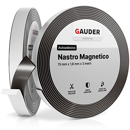 GAUDER Nastro Magnetico Autoadesivo | Banda Magnetica Adesiva | Striscia (a4P)