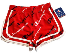 Champion Girls Athletic Shorts Size Medium Scarlet/White