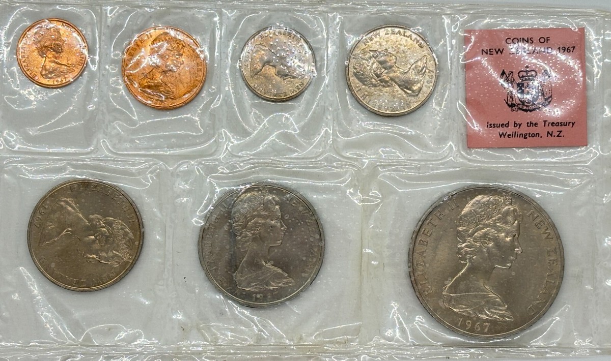 1967 New Zealand Uncirculated 7 Coin Set from First Minting