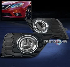 FRONT BUMPER DRIVING CHROME FOG LIGHTS LAMPS W/BULBS+SWITCH FOR 2016-2017 SENTRA