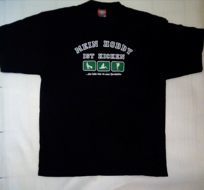Fun T-Shirt Gr. XL Mein Hobby ist kicken...leider habe ich einen Sprachkehler