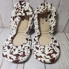 The Storehouse Flats "Ranch Round Up" Sz 9 Brown Cow Hair Hyde Leather Slip-on