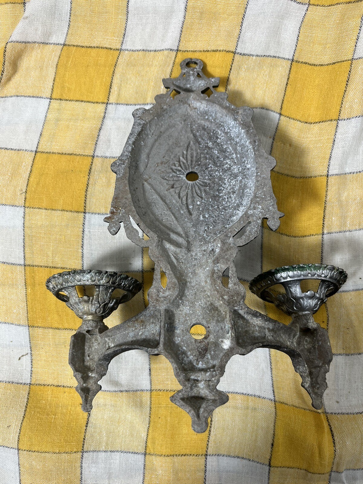 Antique Vintage Cast Metal Double Arm Electric Wall Sconce Parts eBay