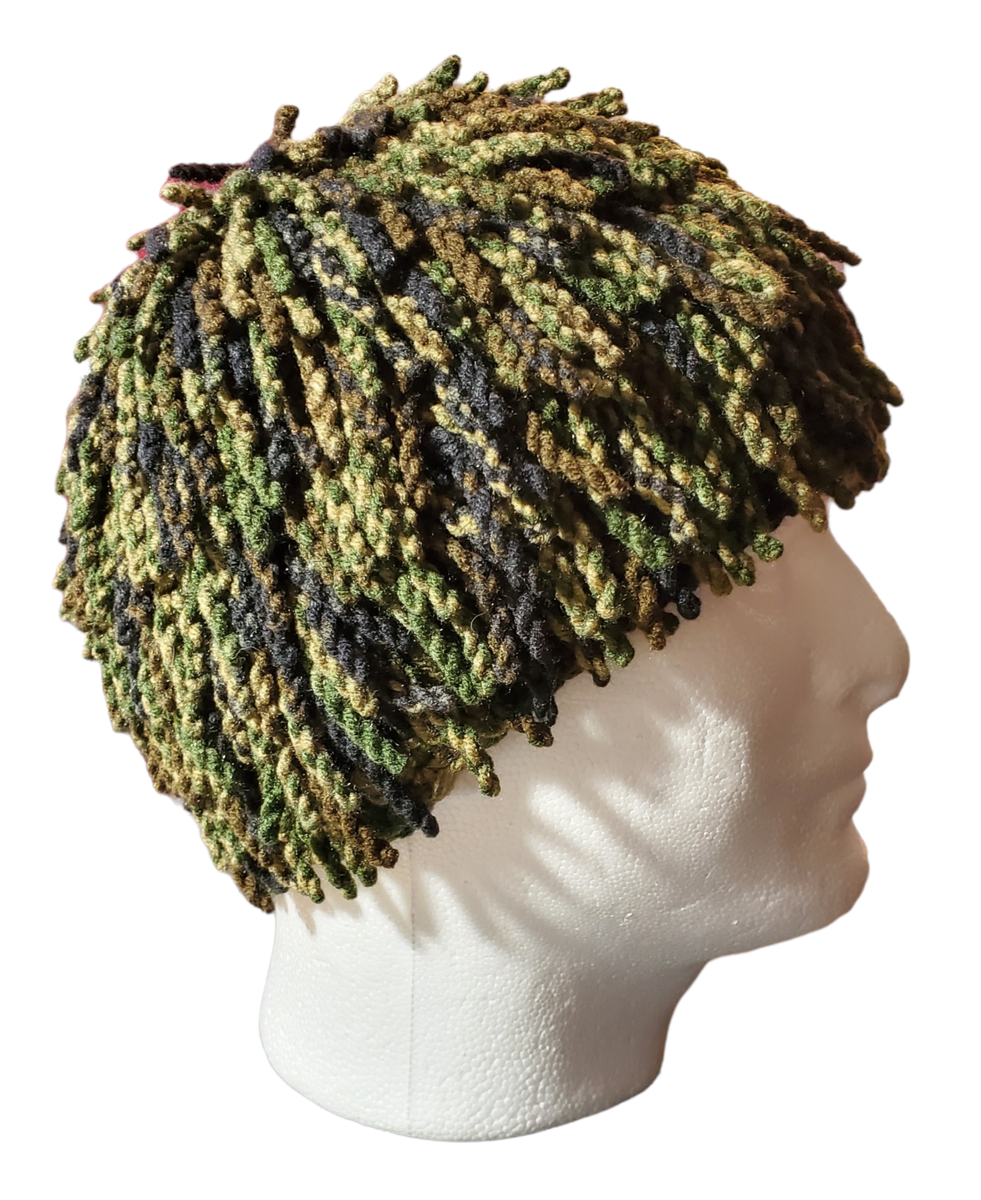 Handmade Billy Gibbons inspired African Bamileke ZZ Top hat Nudu chemo wig hat e Handmade Billy Gibbons inspired African Bamileke ZZ Top hat Nudu chemo wig hat e