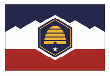 4" utah state flag sticker decal usa made
