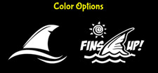 2 Pk Fins Up Shark Fin 5" Vinyl Decal Car Window Tumbler Laptop Tablet Notebook
