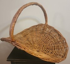 XL Vintage Wicker Rattan Garden Gathering Flower Centerpiece Farmhouse Basket
