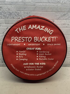 Presto Bucket Collapsible Red 2.9 gallon Watertight Bucket 