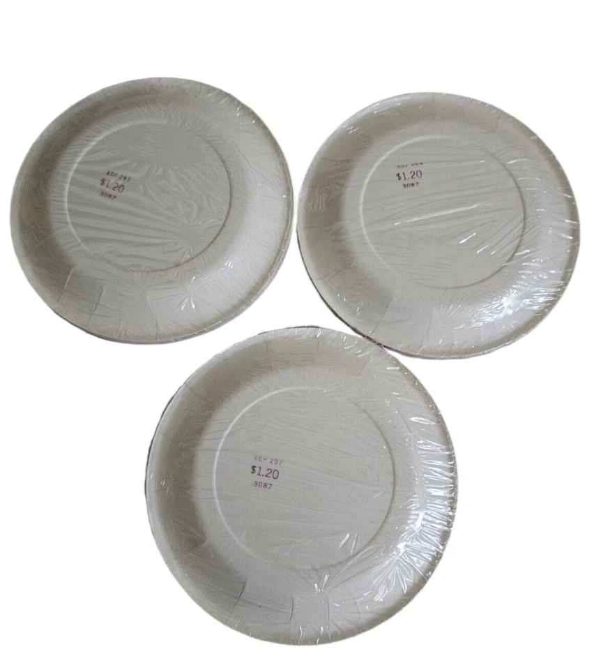 Plato de Papel Hallmark Papá Noel Rojo 7" Navidad 3 Vintage Pack de 8 Postres Foto 3 de 3