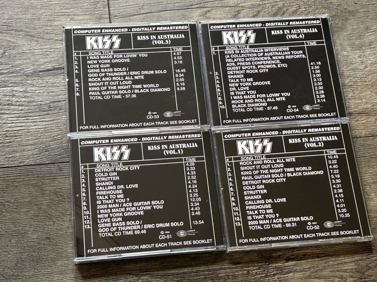 KISS 4 CD Gold Box Set Australia 1980 Unmasked Concert Tour