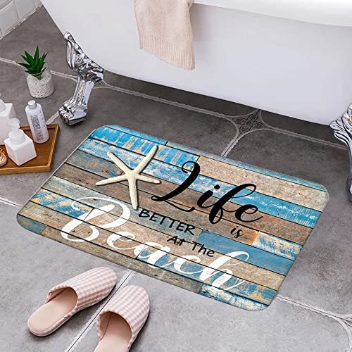 Life is Better at The Beach Door Mat Front Door Welcome Mat Ocean Coastal - Picture 3 of 7